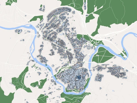 Cityscape Toledo Spain Map 3D Model