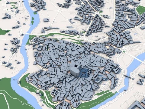 Cityscape Toledo Spain Map 3D Model