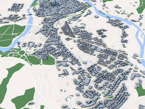 Cityscape Toledo Spain Map 3D Model