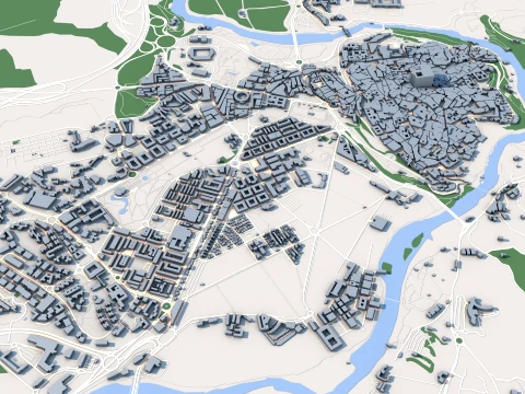 Cityscape Toledo Spain Map 3D Model