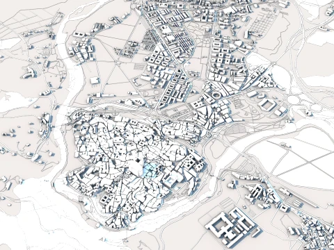 Cityscape Toledo Spain Map 3D Model