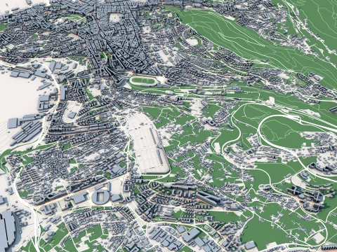 Mapa miasta Triest, Włochy Model 3D