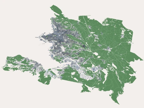 Cityscape Trieste Italy Map 3D Model