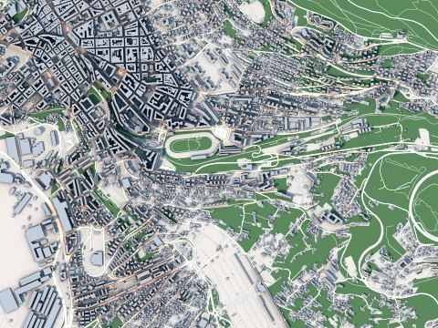 Cityscape Trieste Italy Map 3D Model
