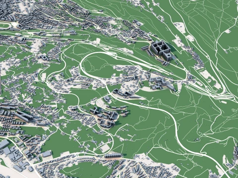 Cityscape Trieste Italy Map 3D Model