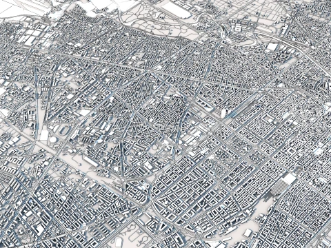 Cityscape Turin Italy Map 3D Model