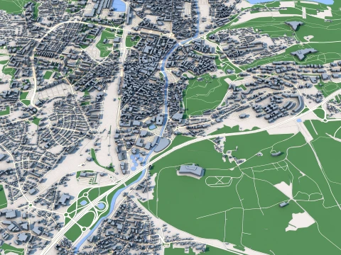 Mapa miasta Belfort we Francji Model 3D
