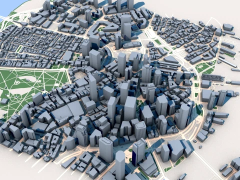 Mapa miasta Boston, USA Model 3D