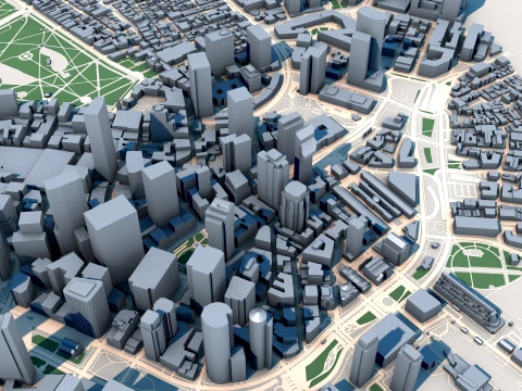 도시 보스턴 미국 지도 3D 모델