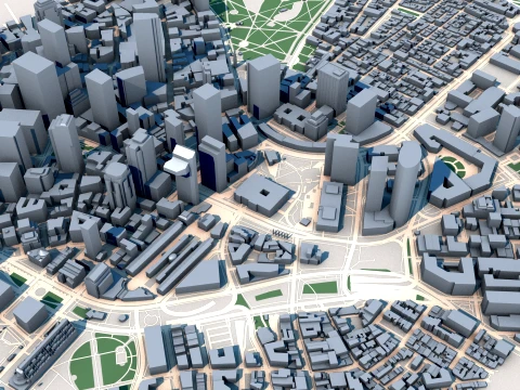 도시 보스턴 미국 지도 3D 모델