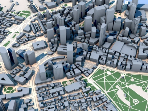 도시 보스턴 미국 지도 3D 모델