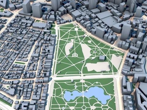 도시 보스턴 미국 지도 3D 모델