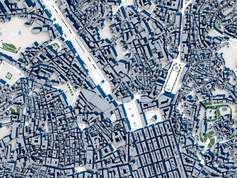 Cityscape Lisbon Portugal Map 3D Model