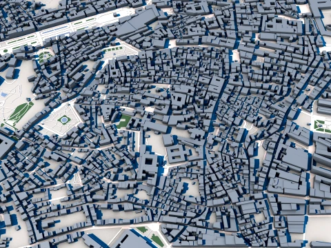Cityscape Lisbon Portugal Map 3D Model