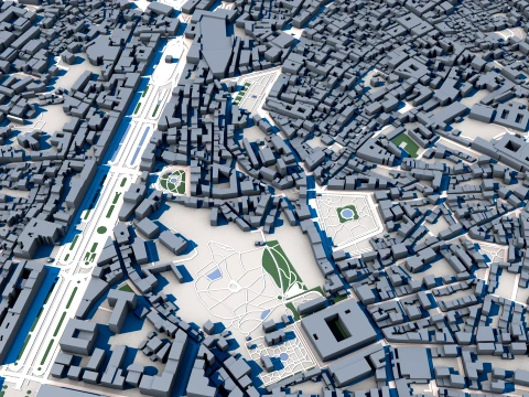 Cityscape Lisbon Portugal Map 3D Model