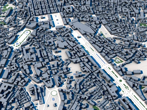 Cityscape Lisbon Portugal Map 3D Model