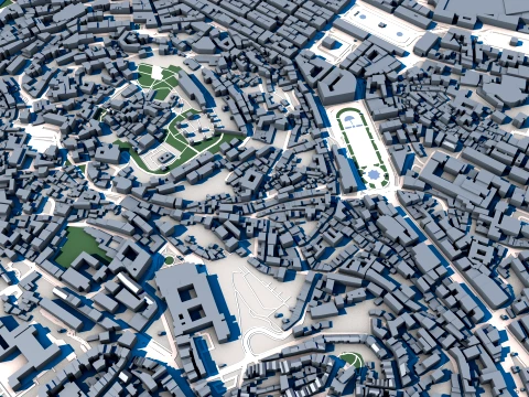 Cityscape Lisbon Portugal Map 3D Model