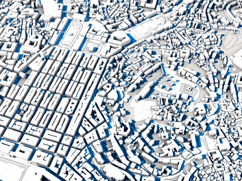 Cityscape Lisbon Portugal Map 3D Model