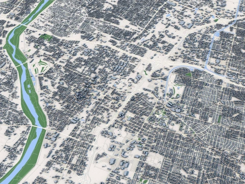 Mapa miasta Milwaukee Wisconsin, Stany Zjednoczone Model 3D