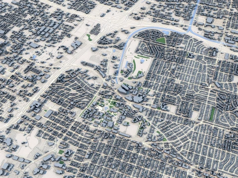 Cityscape Milwaukee Wisconsin United States Map 3D Model