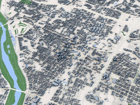 Cityscape Milwaukee Wisconsin United States Map 3D Model