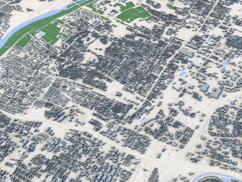 Cityscape Milwaukee Wisconsin United States Map 3D Model