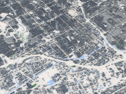 Cityscape Milwaukee Wisconsin United States Map 3D Model