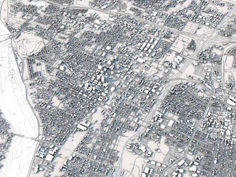 Cityscape Milwaukee Wisconsin United States Map 3D Model