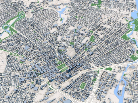 Mapa miasta New Haven, Connecticut, Stany Zjednoczone Model 3D