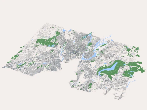 Mappa del paesaggio urbano di New Haven, Connecticut, Stati Uniti Modello 3D