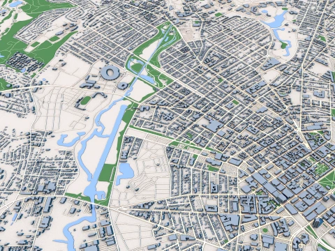 Mappa del paesaggio urbano di New Haven, Connecticut, Stati Uniti Modello 3D
