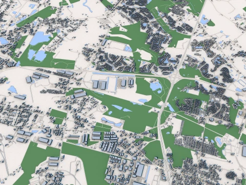 Cityscape Savannah Georgia USA Map 3D Model