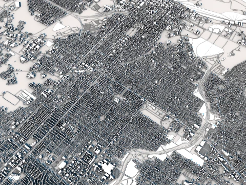 Cityscape Savannah Georgia USA Map 3D Model