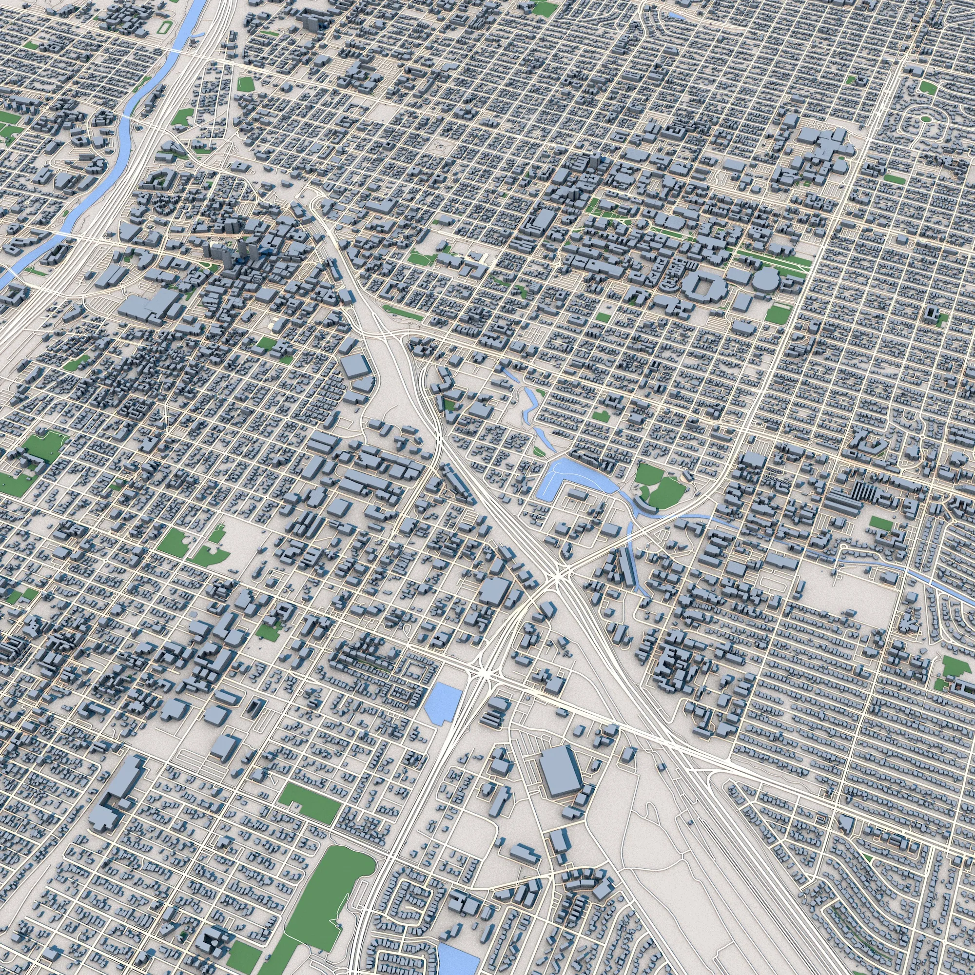 Cityscape Tucson Arizona USA Map 3D Model .c4d .max .obj .3ds .fbx .stl .blend 