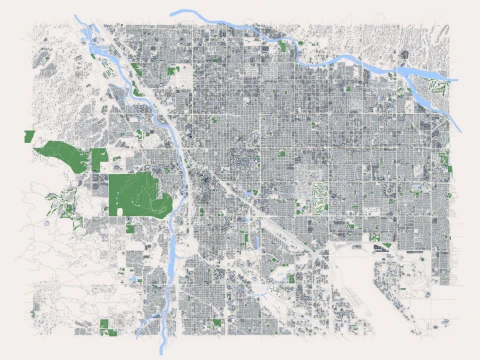 Cityscape Tucson Arizona USA Map 3D Model