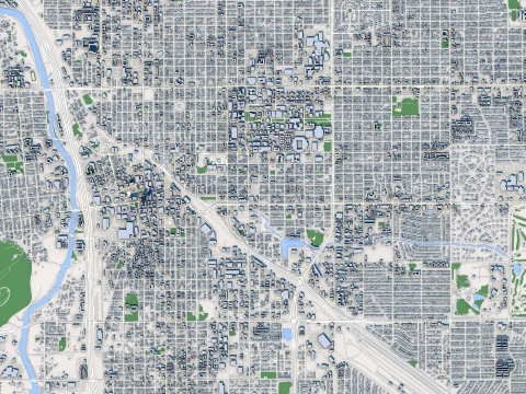Cityscape Tucson Arizona USA Map 3D Model