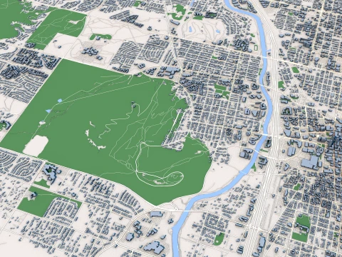 Cityscape Tucson Arizona USA Map 3D Model
