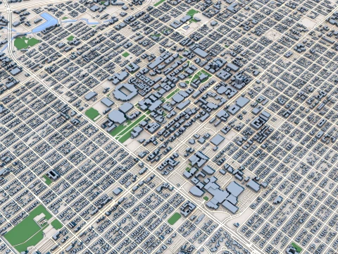 Cityscape Tucson Arizona USA Map 3D Model