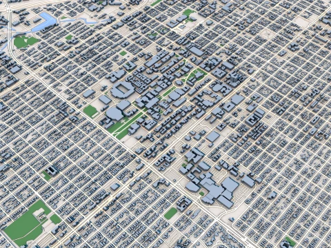 Cityscape Tucson Arizona USA Map 3D Model
