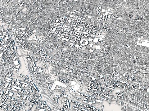 Cityscape Tucson Arizona USA Map 3D Model