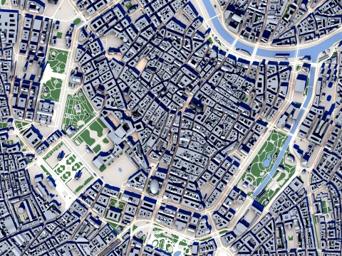 Cityscape Vienna Austria Map 3D Model