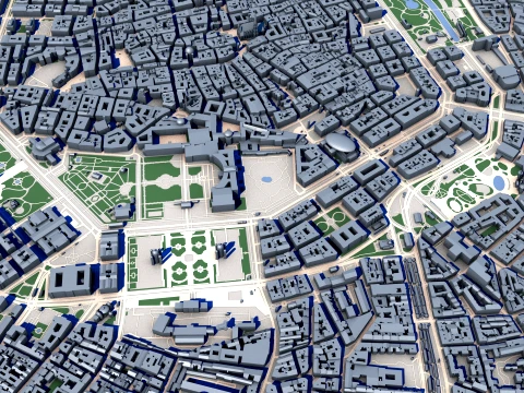Cityscape Vienna Austria Map 3D Model