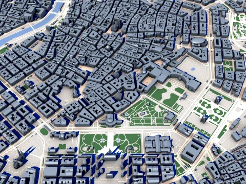 Cityscape Vienna Austria Map 3D Model