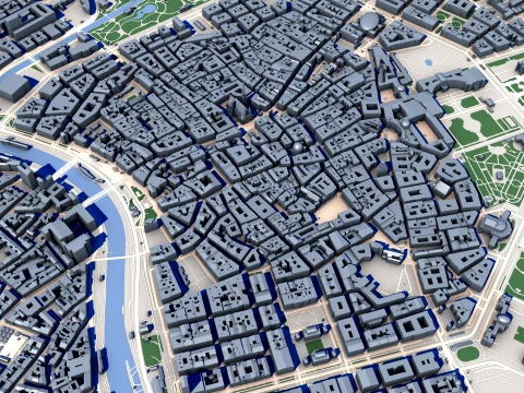 Cityscape Vienna Austria Map 3D Model