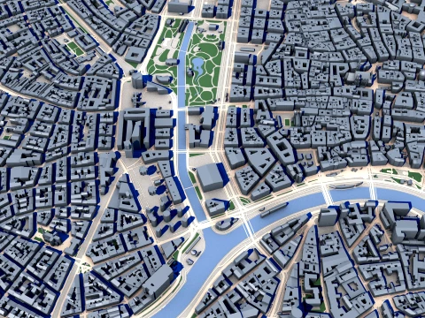 Cityscape Vienna Austria Map 3D Model