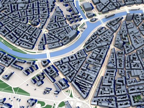 Cityscape Vienna Austria Map 3D Model