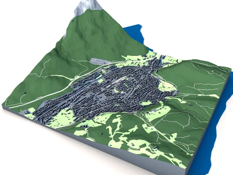 Mapa miasta Mittenwald, Bawaria, Niemcy Model 3D