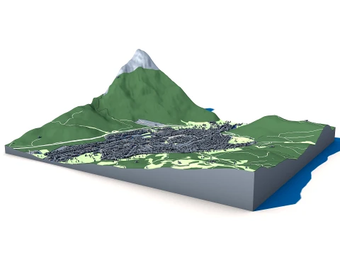 Cityscape Mittenwald Bavaria Germany Map 3D Model