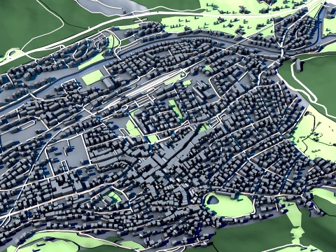 Cityscape Mittenwald Bavaria Germany Map 3D Model