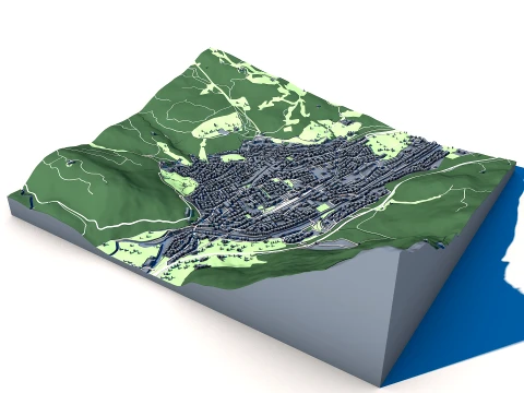 Cityscape Mittenwald Bavaria Germany Map 3D Model